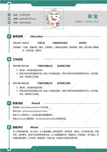 綠色簡約技術研發工程師簡歷海報模板 千庫網助力軟件開發人才脫穎而出